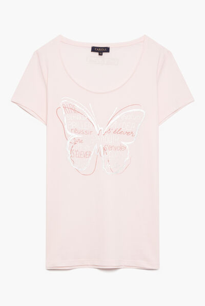 T-shirt Jamelia rosa pastello donna