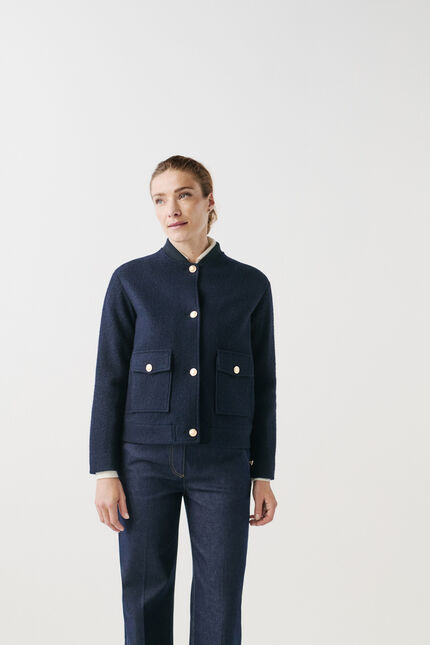 Manteau gvalentin bleu marine femme