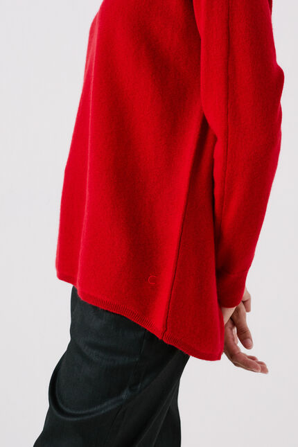 Pull mamelia 100 % cachemire rouge femme