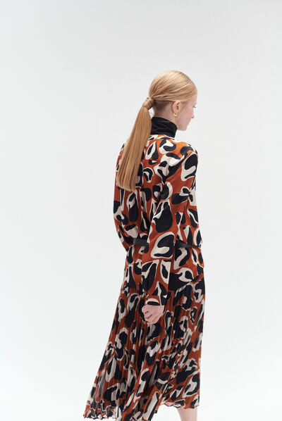 chemise marjorie à motif marron cognac femme