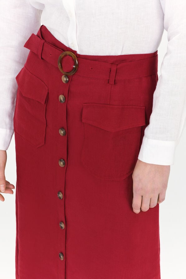 jupe agnes 100 lin marron fonce femme jupe agnes 100% lin marron fonce femme