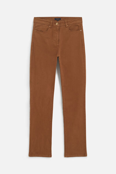 Pantalon pdarwino marron cognac femme