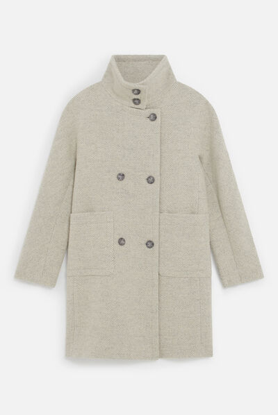 Manteau geniou ecru femme