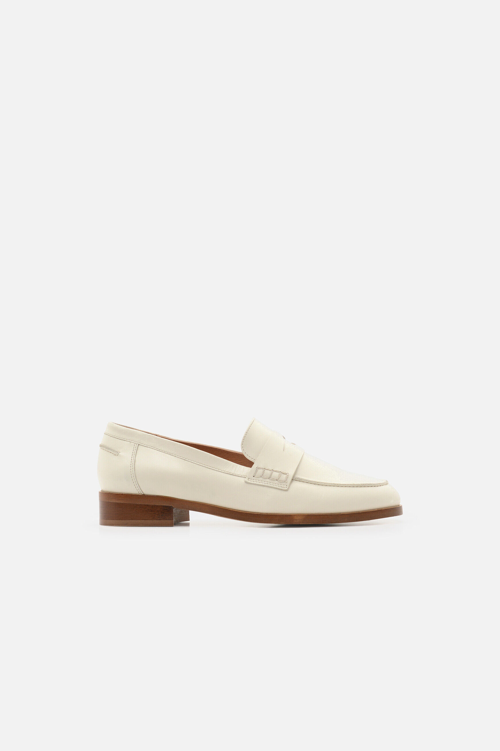 Mocassins Emi en cuir naturel creme femme