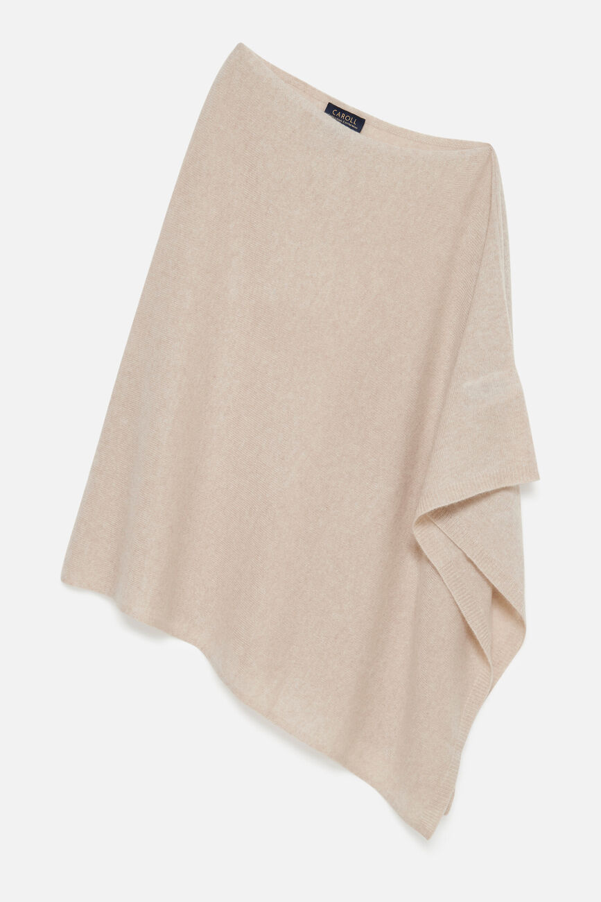 poncho baltimore 100% cachemire beige femme