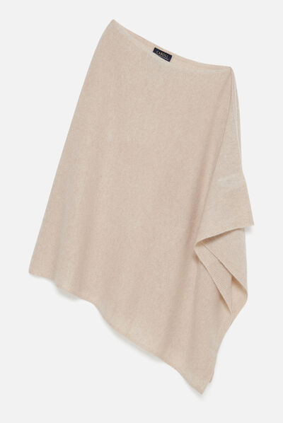 poncho baltimore 100% cachemire beige femme