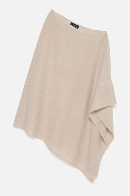 poncho baltimore in 100% cashmere beige donna