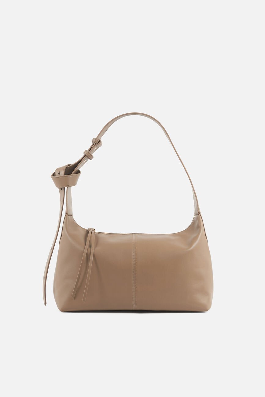 Sac soane en cuir naturel beige femme