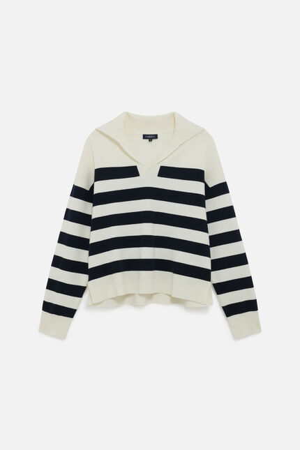 Pull mbrett ivoire femme