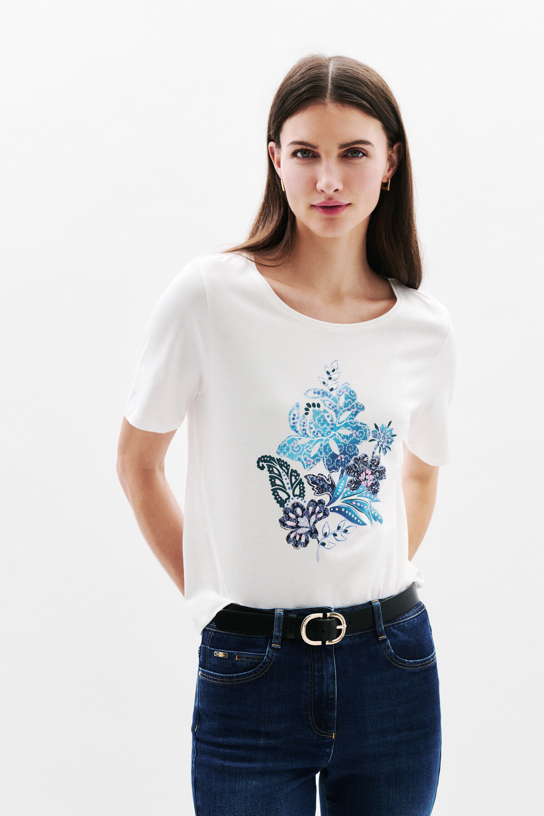 T-shirt Tjose bleu electrique femme