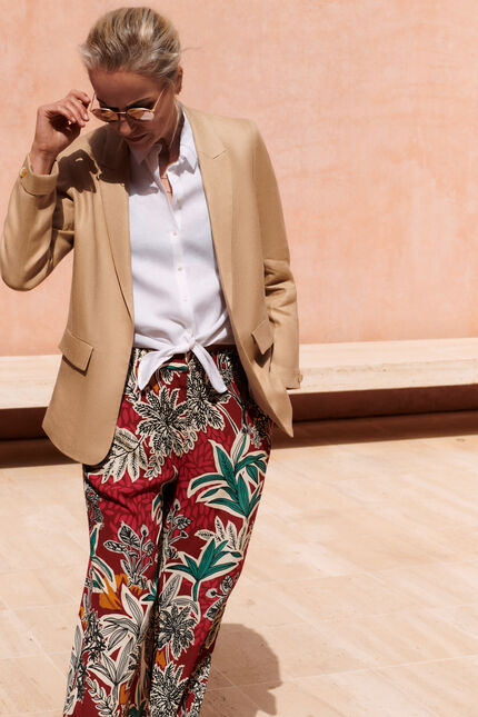 Pantalon patoche rouge fonce femme