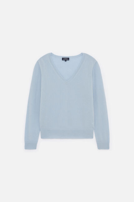 maglione marianne2 100% cachemire blu pastello donna