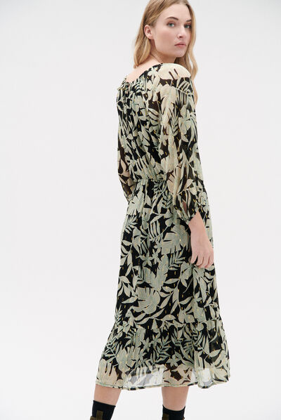 Vestido largo Dunya negro mujer