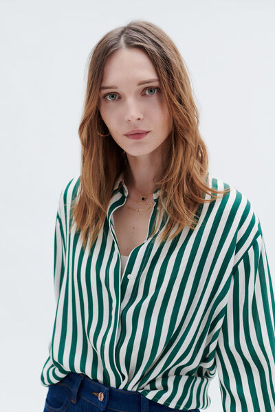 Camisa Caby verde oscuro mujer