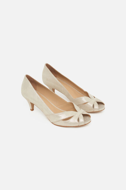 Sandali Selita in crosta di cuoio oro donna
