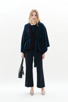 Albano poncho navy blue woman