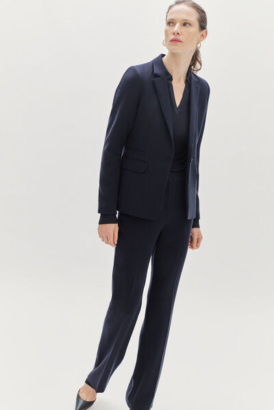 pantalon marius bleu marine femme