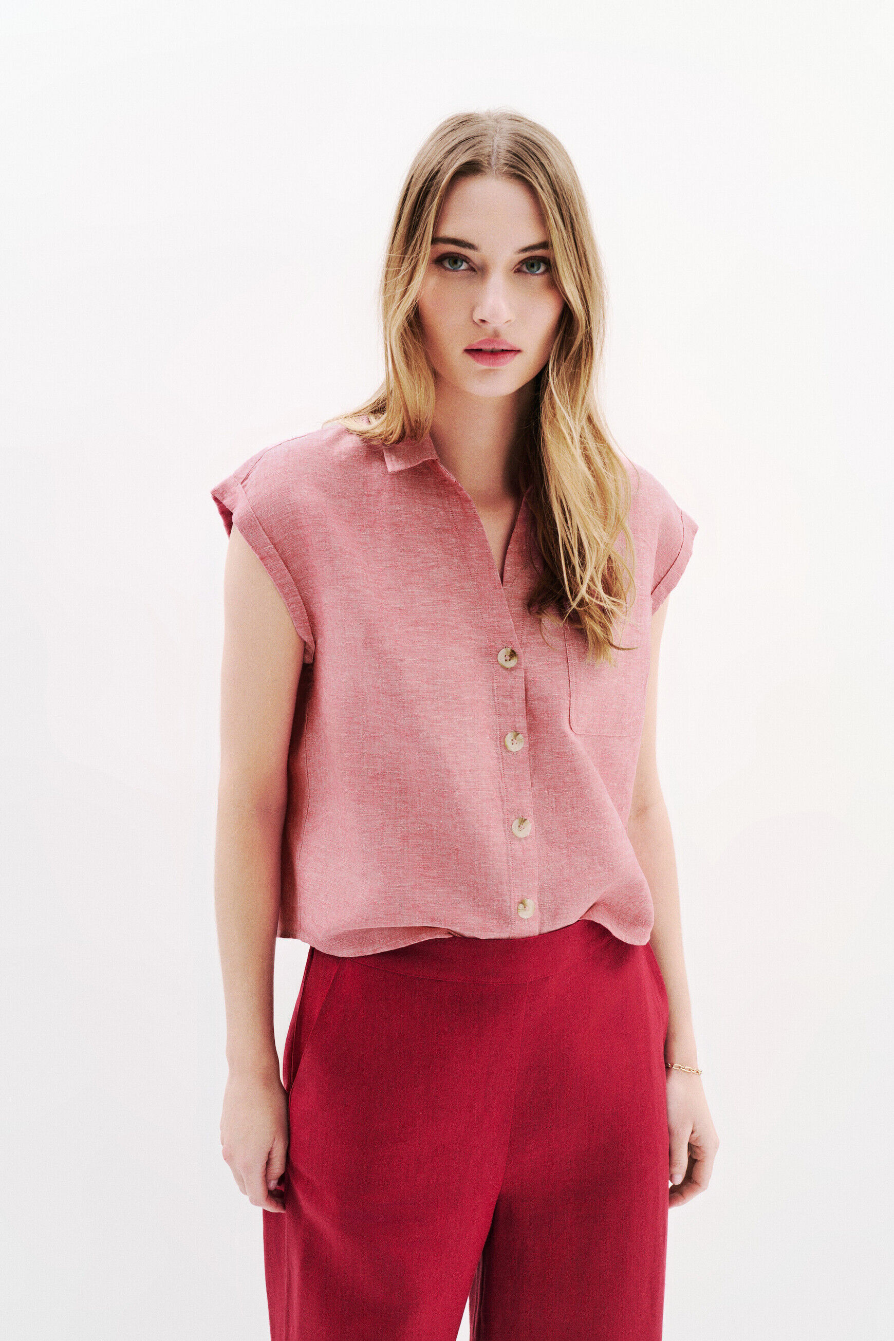Chemise Cemila bordeaux femme