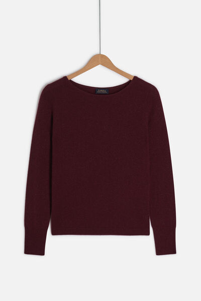 pull zofia lurex 100% cachemire bordeaux femme