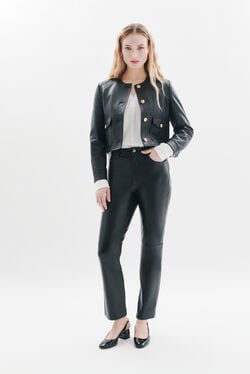 Parmy leather trousers black woman