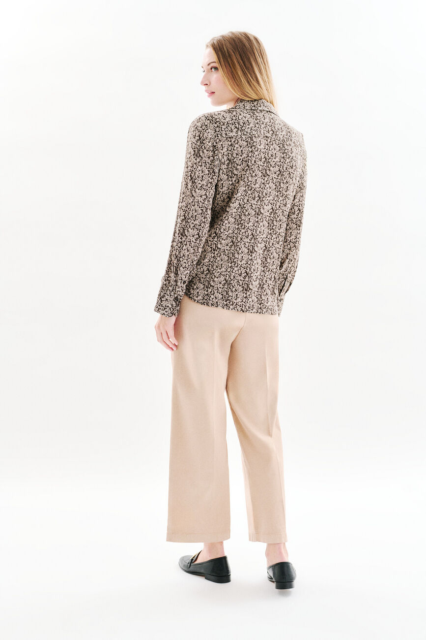 Camisa Cleony beige escuro mulher