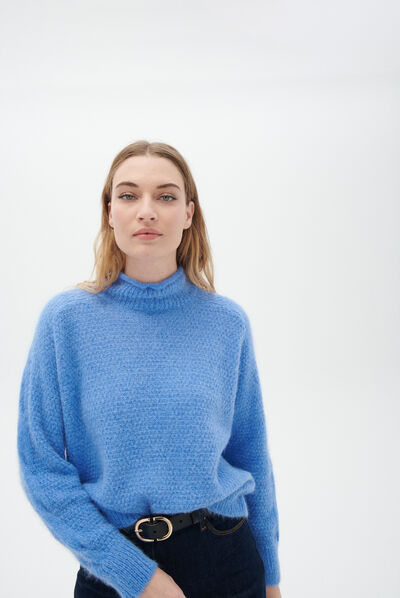 Pull bianca denim baby bleu femme