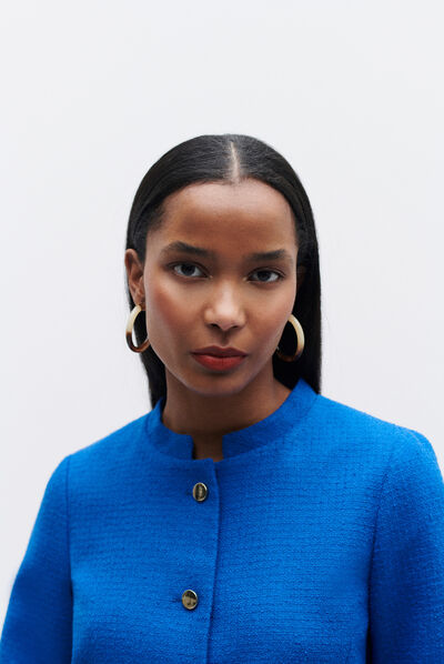 veste courte josephine bleu electrique femme
