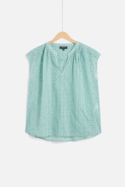 chemisier elio bleu turquoise femme