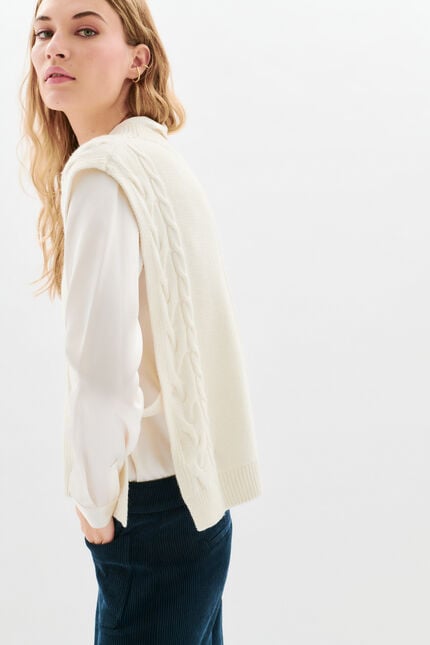 hiris poncho ecru woman