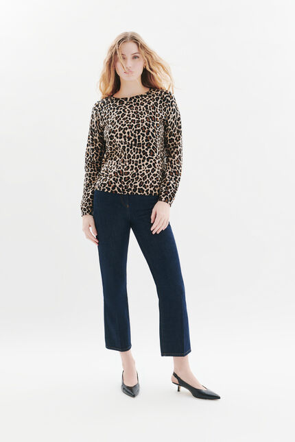 Pull mado marron cognac femme