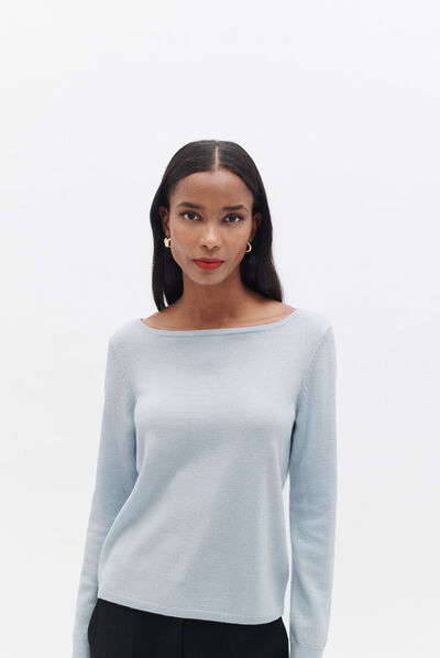 Pull msofiane bleu ciel femme