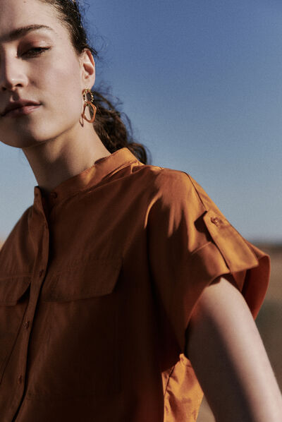 camisa allan naranja claro mujer