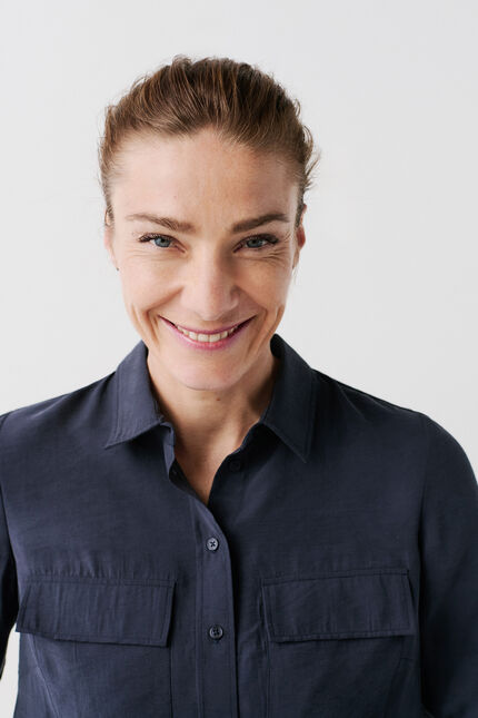Chemise calyson bleu marine femme