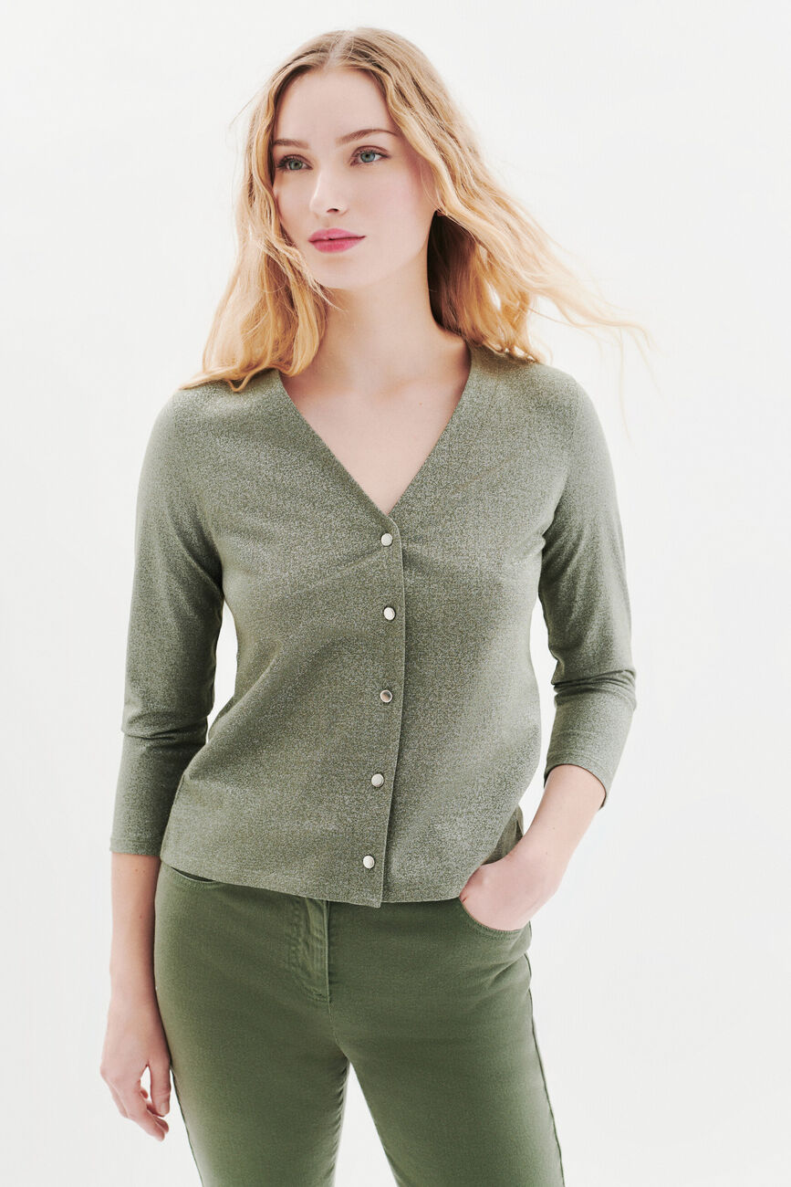 T-shirt Tsimon verde cachi donna