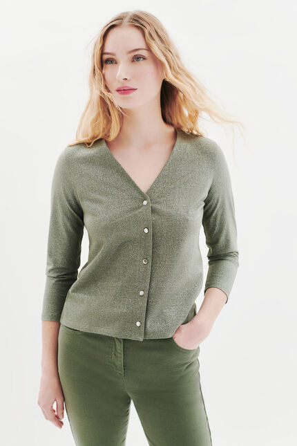 T-shirt Tsimon vert kaki femme