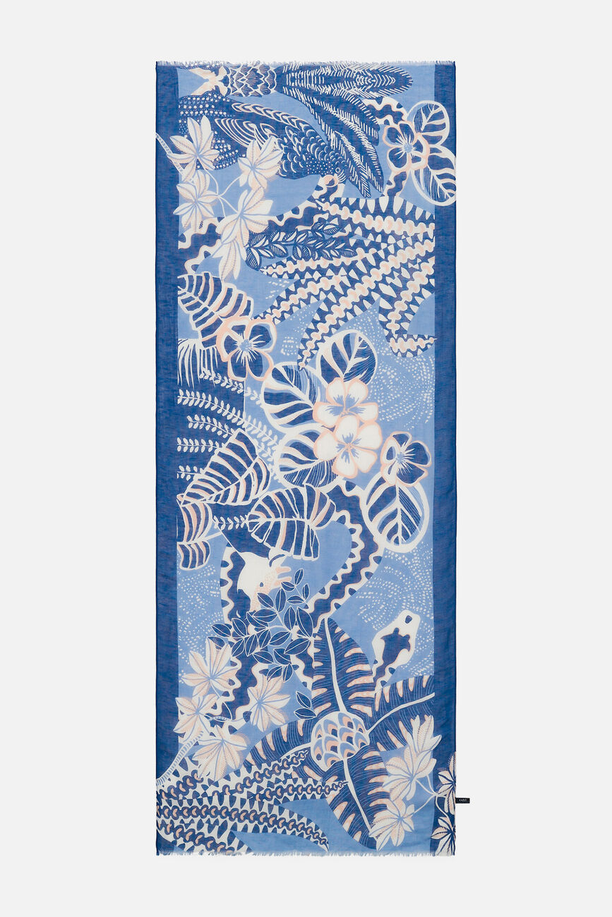 Foulard Lydie bleu gris femme