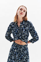 Cparty blouse navy blue woman