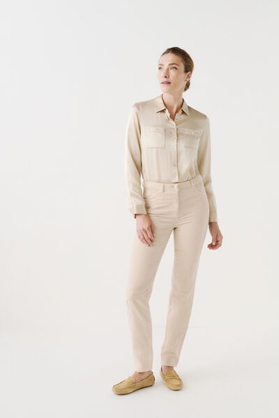 pantalon sylvano beige femme