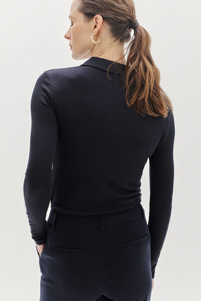 t-shirt andy b bleu marine femme