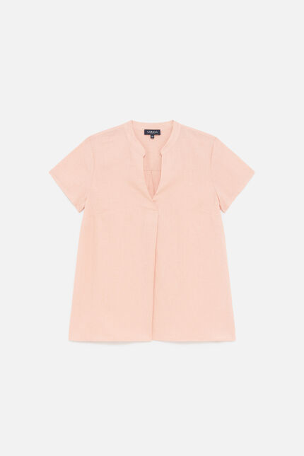 blouse kat 100% lin rose clair femme
