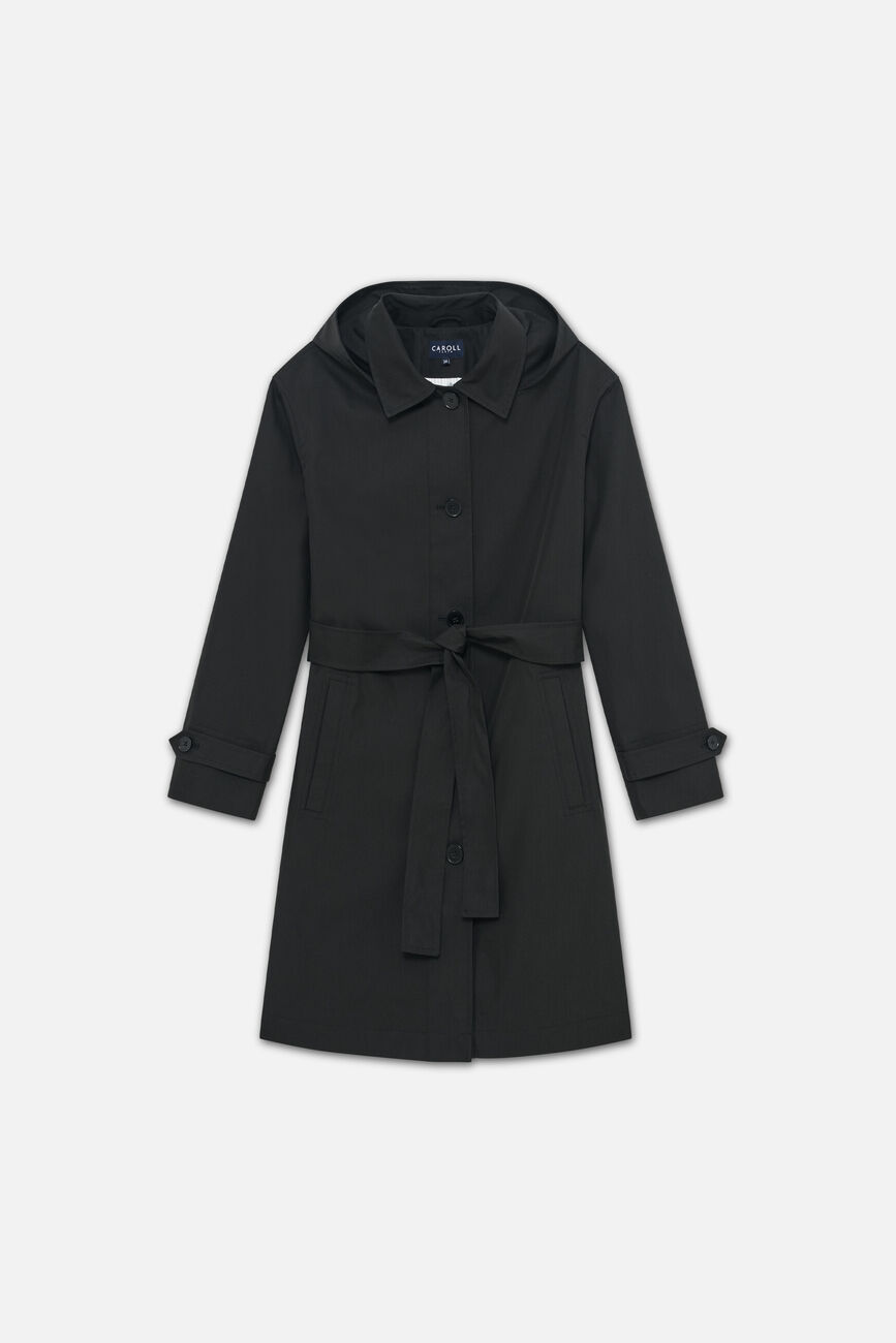 gabardine trench black woman