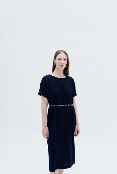 Vestido Rosalie azul marino mujer