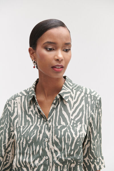 Camicia Zuma zebrata verde cachi donna