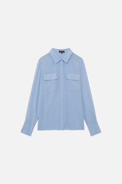 Chemise Calyson 100% soie bleu ciel femme