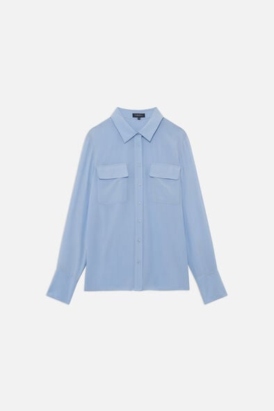 chemise calyson 100 soie bleu ciel femme Chemise Calyson 100% soie bleu ciel femme