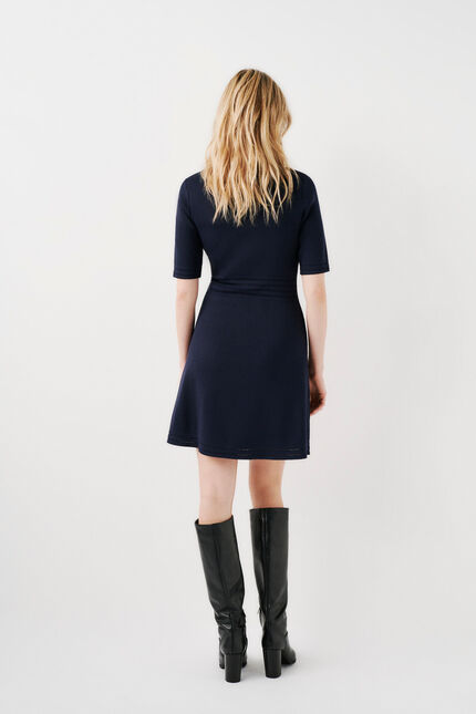 rudie jurk marineblauw vrouw