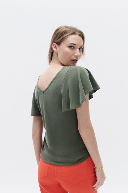 Tshirt sara vert kaki femme