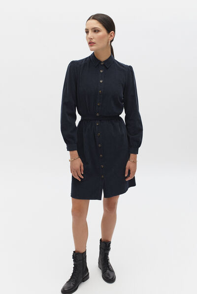 robe rio velours bleu marine femme