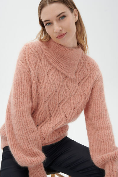 Pull mericalu rose pastel femme