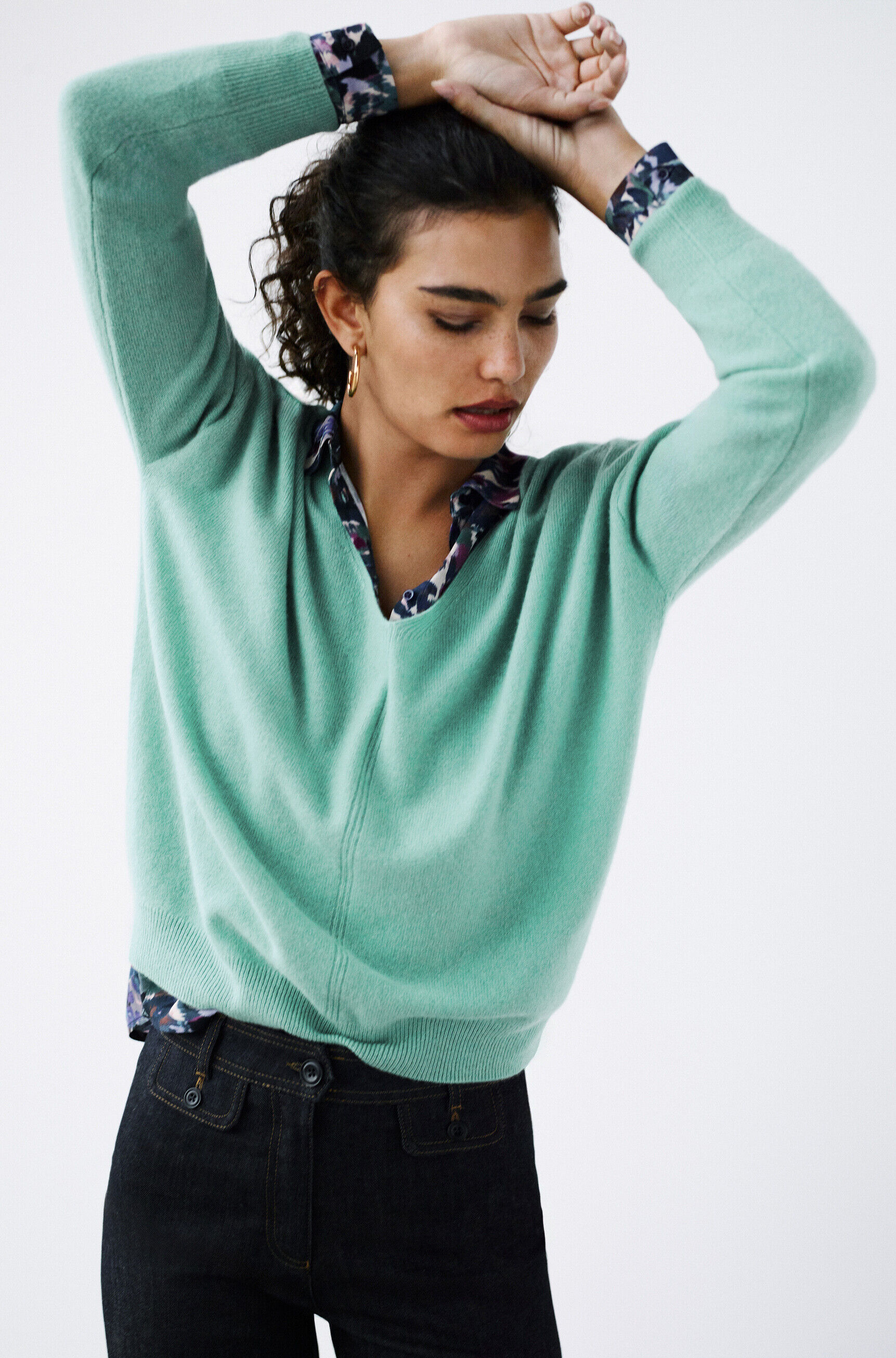 Pull Mthelmina 100% cachemire vert pastel femme